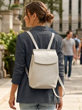 Pixie Mood Cream Vegan Leather Mini Backpack Bag
